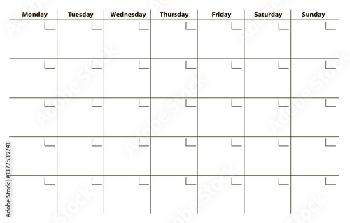 Schedule, monthly planner template. Weekly planner for business, coaching, productivity black and white no background