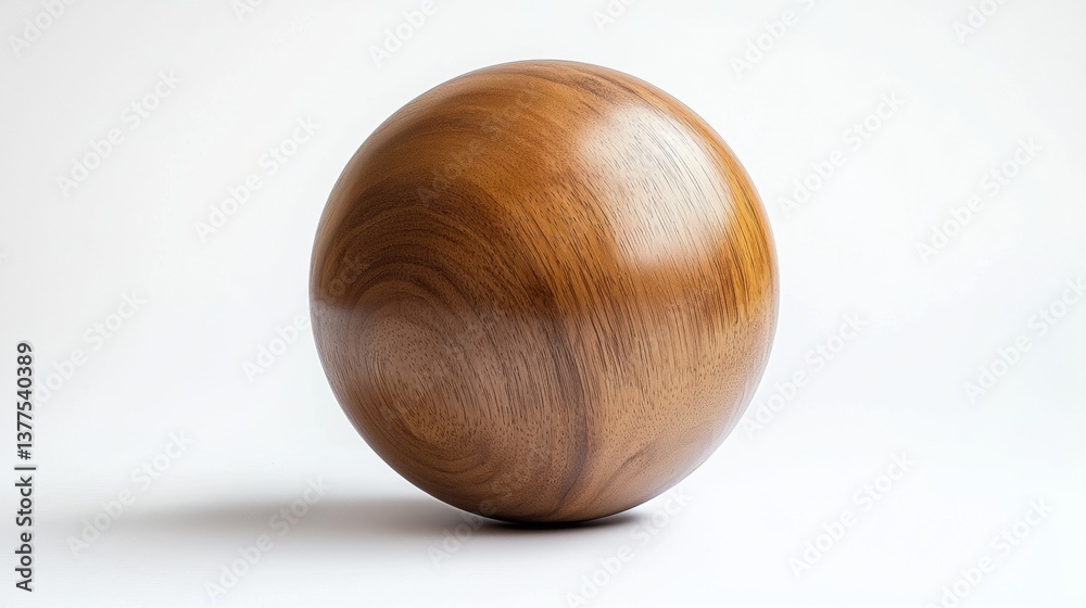 Beautiful handcrafted wooden sphere showcasing smooth finish and rich texture in natural light Beautiful handcrafted wooden sphere showcasing smooth finish and rich texture in natural light