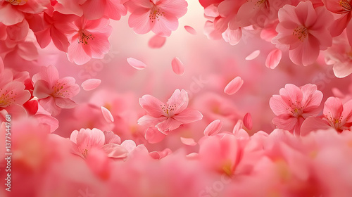 Pink Cherry Blossom Canopy View of Interconnected Sakura Flowers
