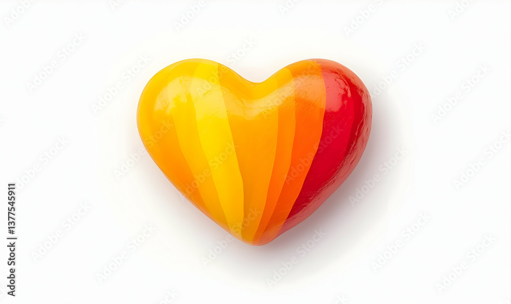 Vibrant Rainbow Heart Shape on White Background Expressing Love Vibrant Rainbow Heart Shape on White Background Expressing Love
