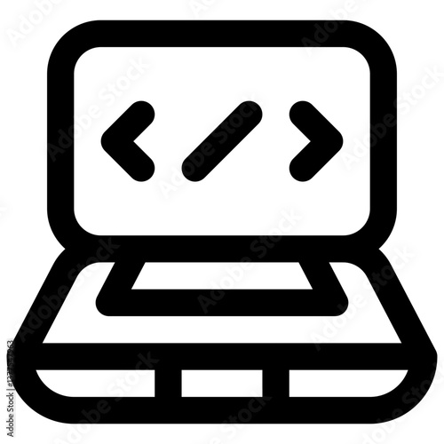 Coding. Editable stroke vector icon.