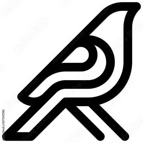 Bird watching. Editable stroke vector icon.