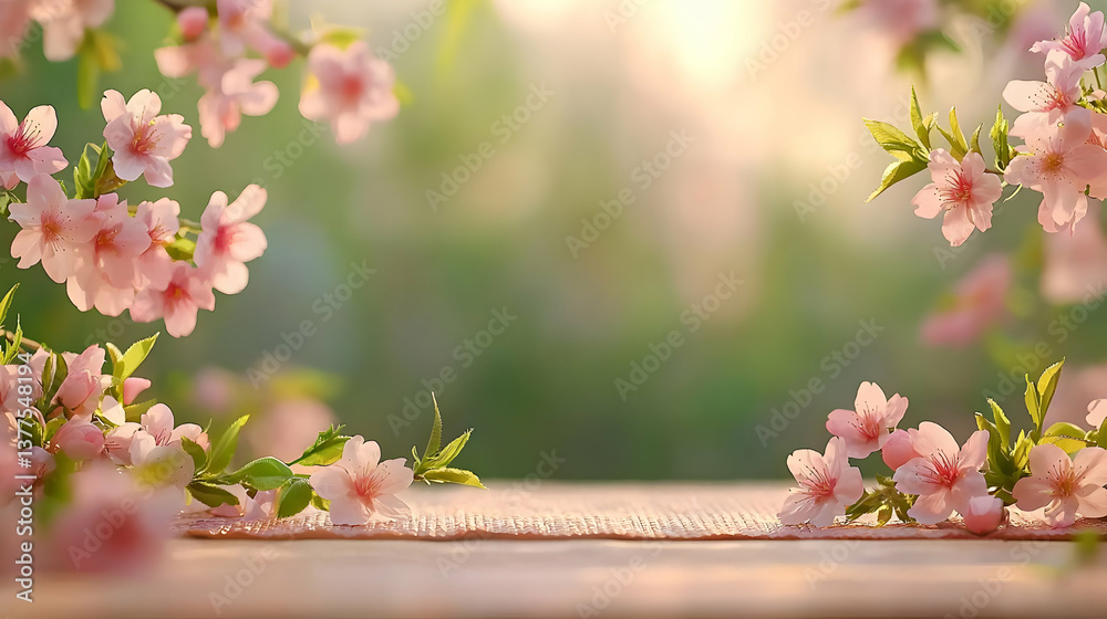 Serene Sakura Moment with Delicate Blooms and Gentle Light Serene Sakura Moment with Delicate Blooms and Gentle Light