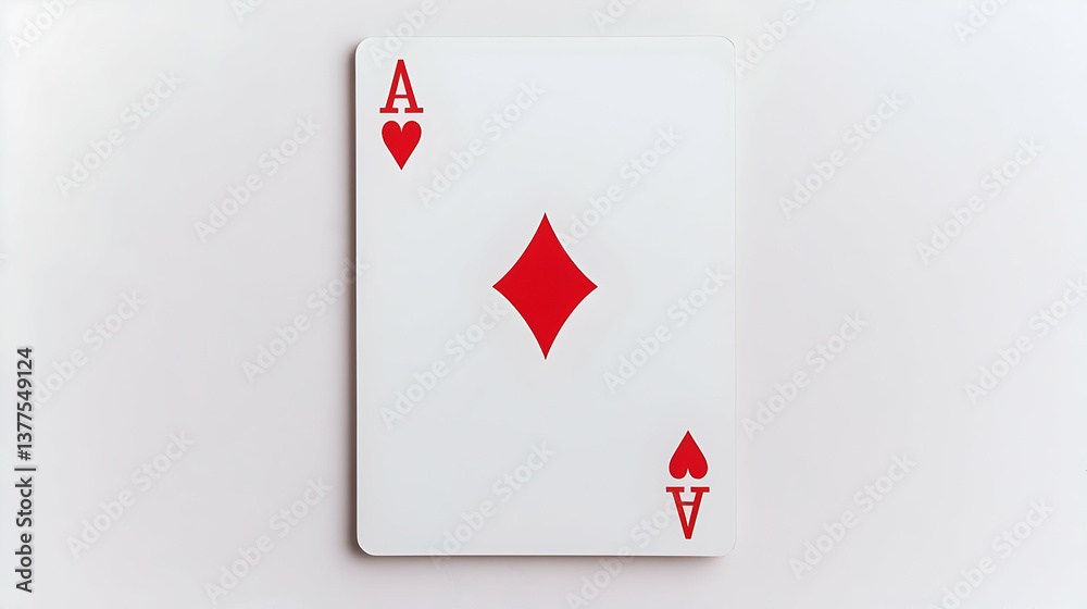 Obraz premium Minimalist Design of a Modern Playing Card Featuring a Diamond Ace