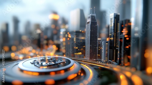 A visionary cityscape with intelligent infrastructure, automated systems, and a seamlessly integrated smart grid, harnessing the power of and IoT technologies to create a sustainable, efficient.