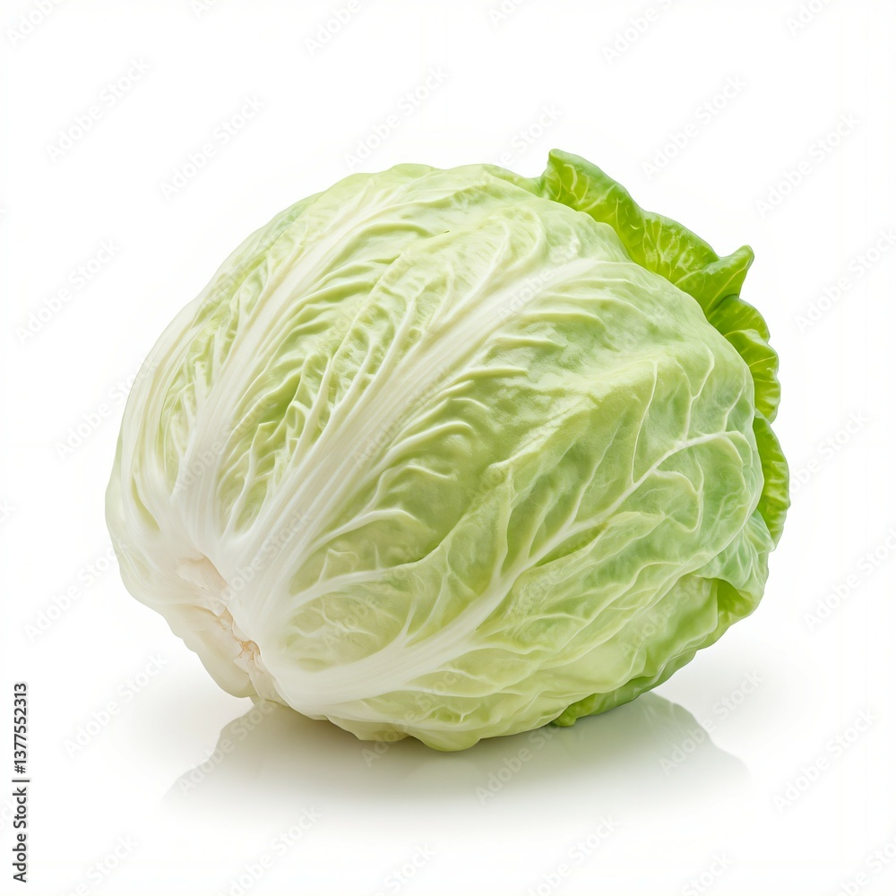 Whole cabbage, spherical, light green leaves. Whole cabbage, spherical, light green leaves.