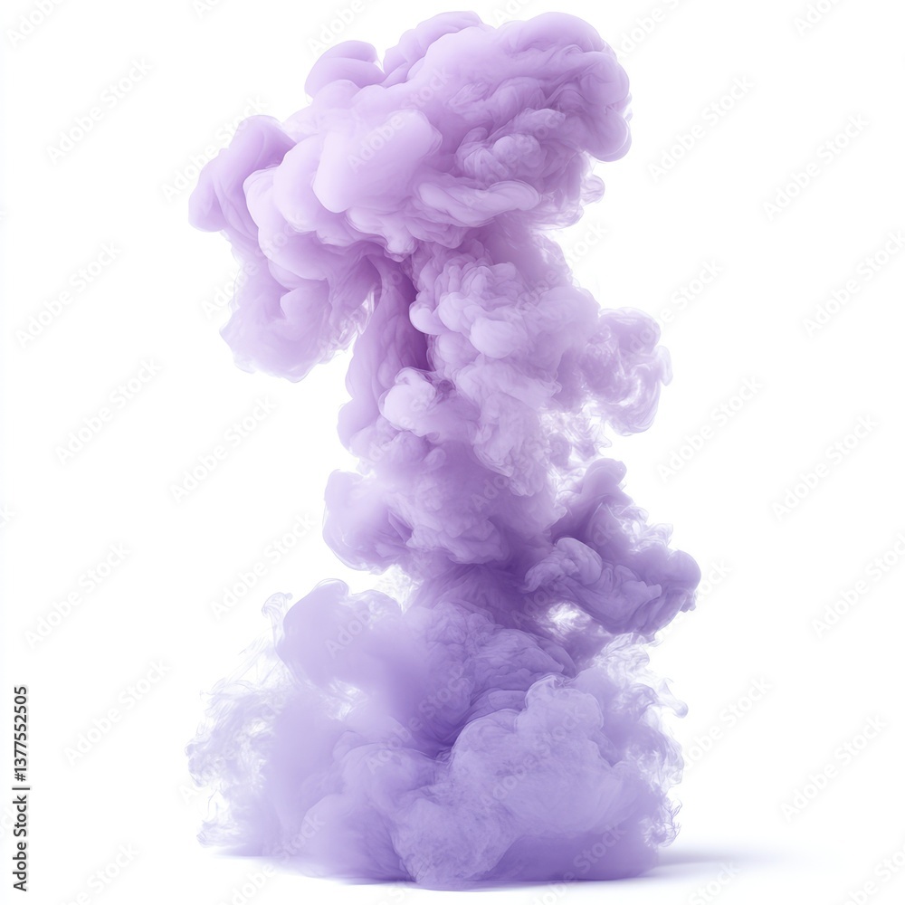 Fototapeta premium Abstract Lavender Ink Cloud Swirling in Water Isolated on White Background Perfect for Design Projects