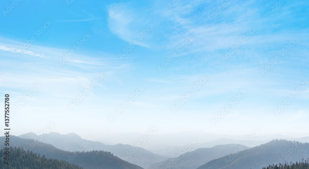 Fototapeta premium Summer landscape with mountains and sky