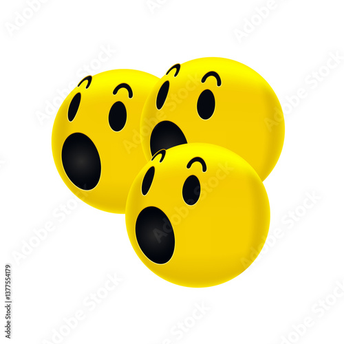 wow emoji, All right emoji illustration, Emoji element isolated, Surprise emoji clipart 3d character Emoji face character in shocked wow amazed astonished