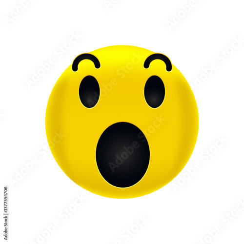 wow emoji, All right emoji illustration, Emoji element isolated, Surprise emoji clipart 3d character Emoji face character in shocked wow amazed astonished