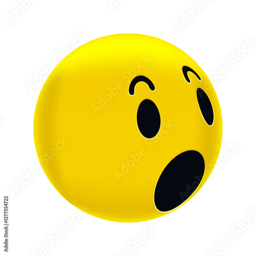 wow emoji, All right emoji illustration, Emoji element isolated, Surprise emoji clipart 3d character Emoji face character in shocked wow amazed astonished