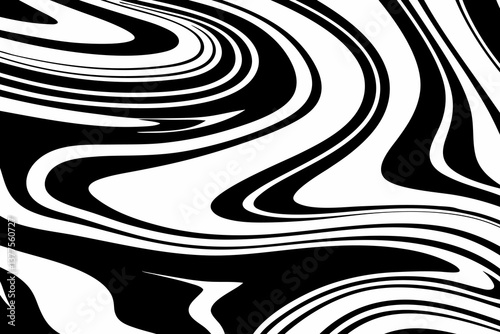 Black fluid wavy abstract lines background. Design illustration for decoration, wall decor, wallpaper, cover, banner.