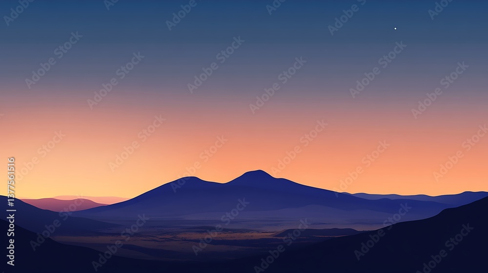 Sunset Mountain Range Silhouette. Sunset Mountain Range Silhouette.