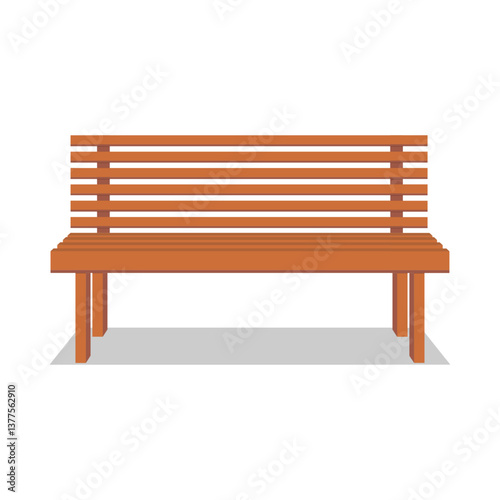 Wooden garden bench vector design