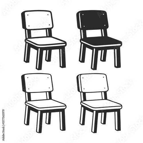 Cartoon Chair Clipart – Fun and Stylish Seating Illustration