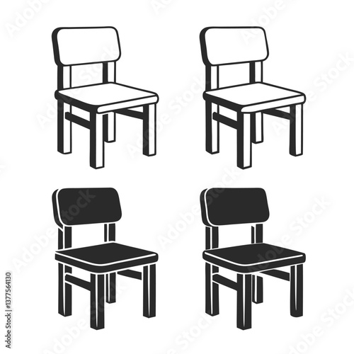 Cartoon Chair Clipart – Fun and Stylish Seating Illustration