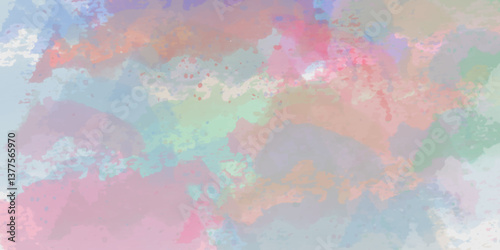 Abstract translucent multicolored watercolor background. Watercolor background. 3D illustration, 3D rendering. Colorful gradient ink colors wet effect hand drawn canvas background
