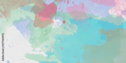 Abstract translucent multicolored watercolor background. Watercolor background. 3D illustration, 3D rendering. Colorful gradient ink colors wet effect hand drawn canvas background