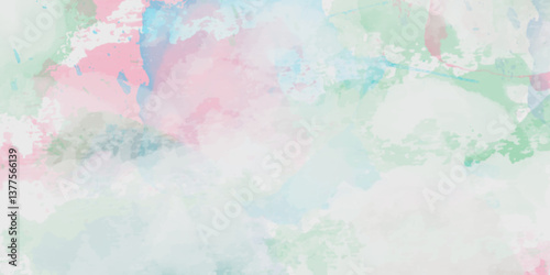 Abstract translucent multicolored watercolor background. Watercolor background. 3D illustration, 3D rendering. Colorful gradient ink colors wet effect hand drawn canvas background