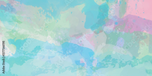 Abstract translucent multicolored watercolor background. Watercolor background. 3D illustration, 3D rendering. Colorful gradient ink colors wet effect hand drawn canvas background