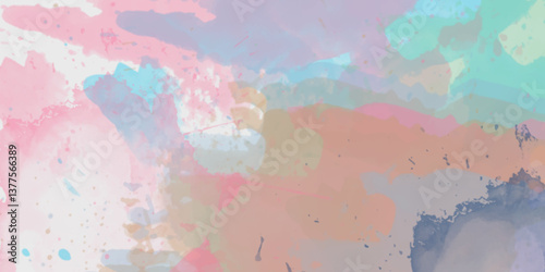 Abstract translucent multicolored watercolor background. Watercolor background. 3D illustration, 3D rendering. Colorful gradient ink colors wet effect hand drawn canvas background