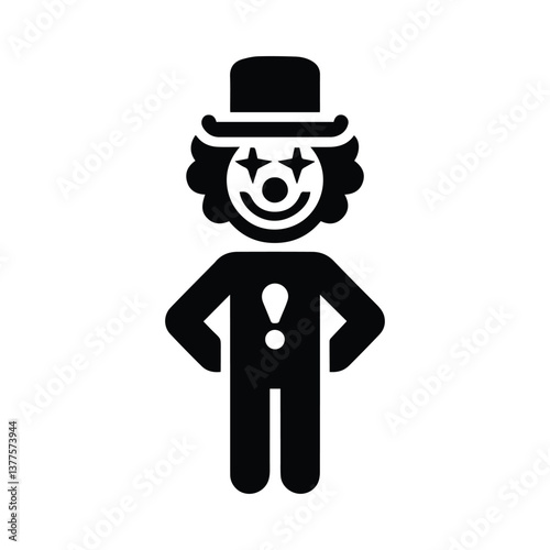 clown icon, stick figure stickman, man isolated silhouette, circus logo