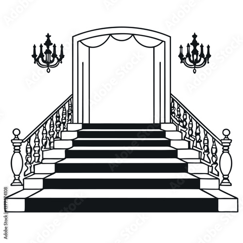 Extravagant luxurious spiral stairs. 