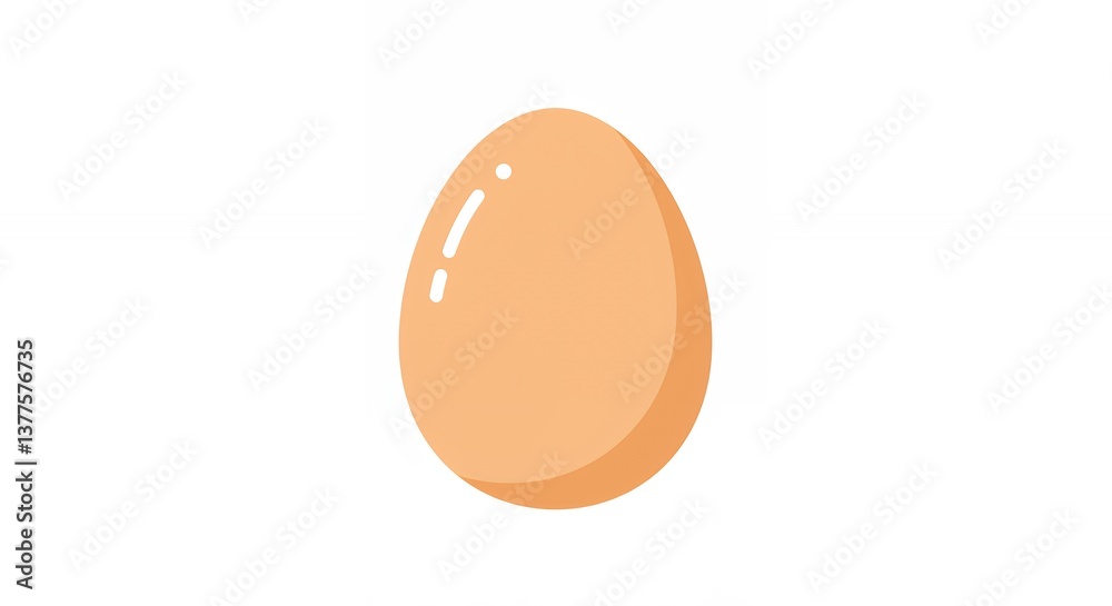 Single Brown Egg on White Background Ready for Cooking or Design Single Brown Egg on White Background Ready for Cooking or Design