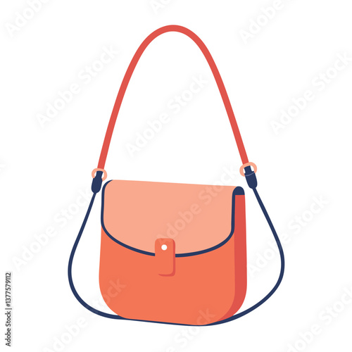 Illustration of crossbody bag isolated.