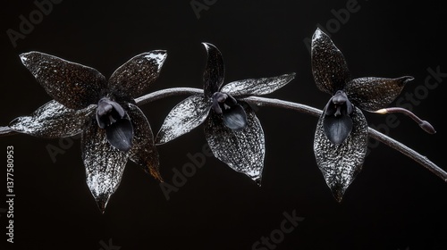 Dark Orchid Blooms in Studio