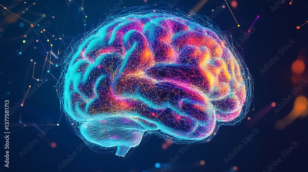 Fototapeta premium Close Up of Synapse and Neurons Sending Chemical and Electrical Signals in Human Nervous System 3D Rendering