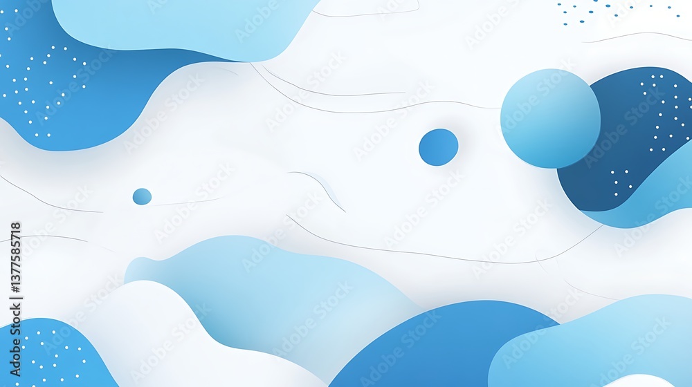 Fototapeta premium Abstract background featuring blue shapes and white layered elements