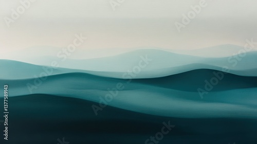 Abstract Gradient Blue Teal Waves