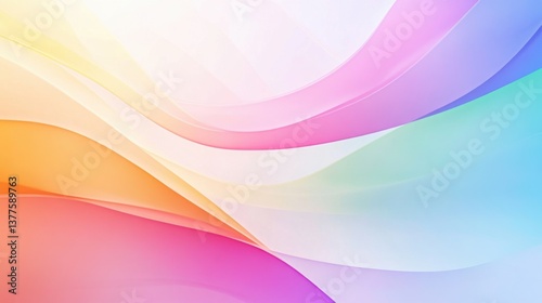 Abstract Pastel Colored Wavy Bands