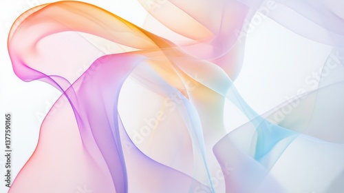 Abstract Translucent Colored Shapes on White Background