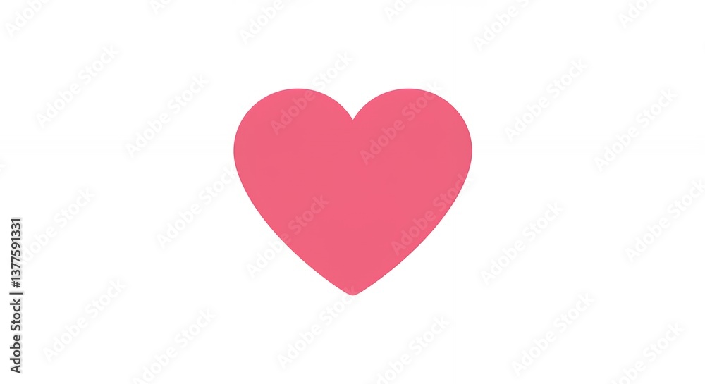 Pink Heart Symbol on White Background Simple Love Concept Pink Heart Symbol on White Background Simple Love Concept