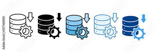 Database  Icon Set Multiple Style Collection