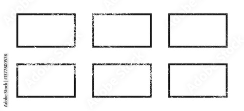 Set of grunge borders in rectangle form