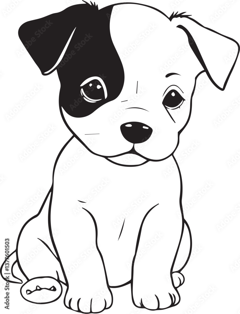 Cute puppy. Hand drawn vector illustration Cute puppy. Hand drawn vector illustration