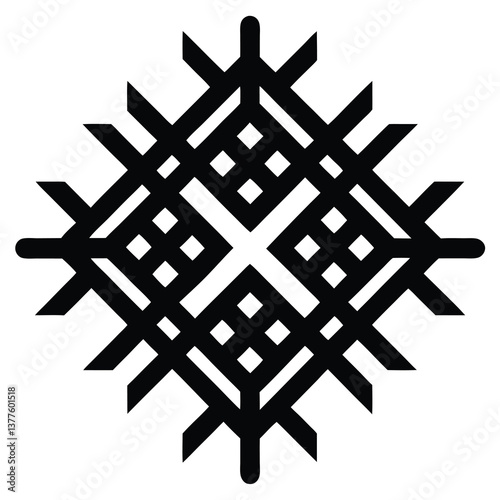 berber woven symbols silhouette vector