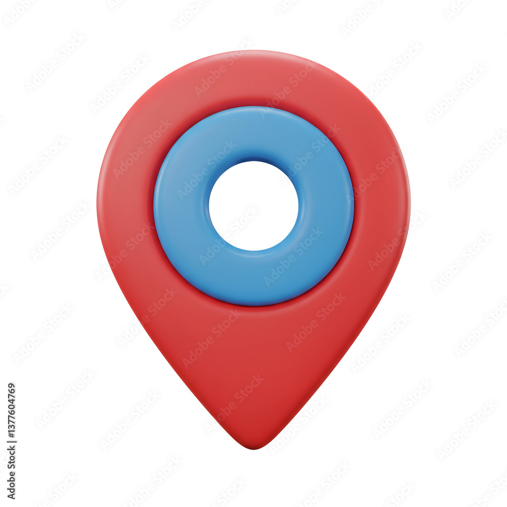 3D Rendered Red And Blue Location Pin Icon 3D Rendered Red And Blue Location Pin Icon