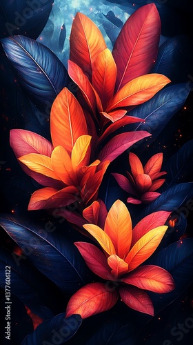 Vibrant Floral Wallpaper Stunning Mobile Wallpaper with Dark Background