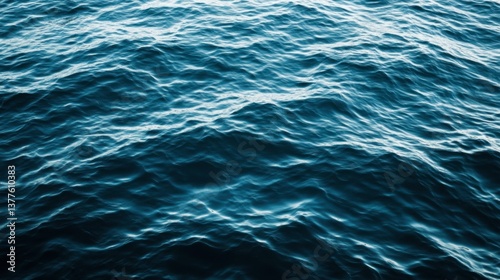 Dark blue ocean with waves creating a serene coastal landscape under clear skies