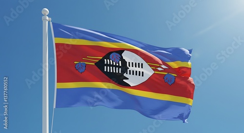 Swazi National Flag: Vibrant Colors and Symbolic Design photo