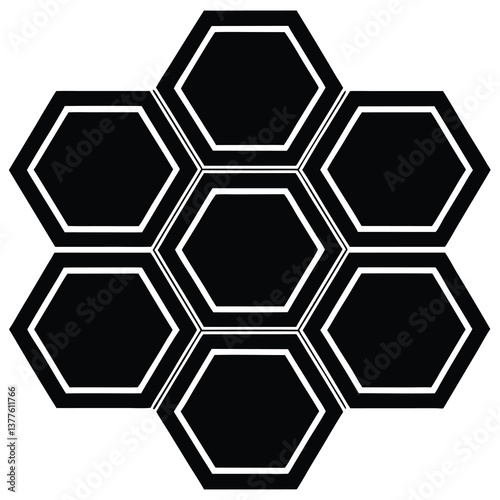 ultra thin hexagons silhouette vector