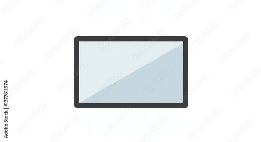 Horizontal Display Screen with Black Border on White Background Mockup Horizontal Display Screen with Black Border on White Background Mockup
