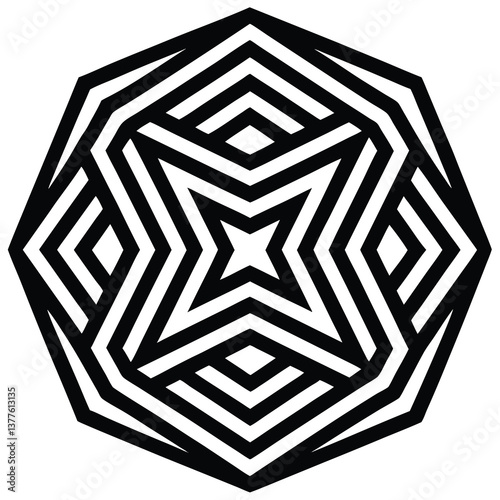 disconnected linear patterns design silhouette vector