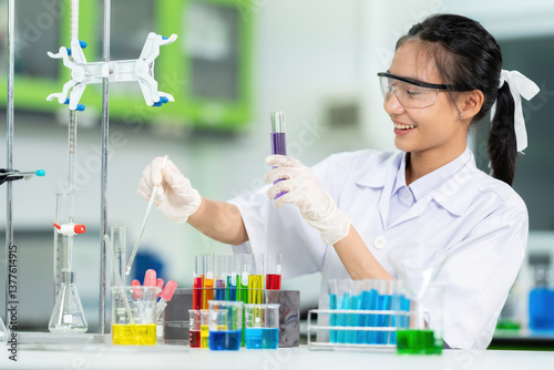 In the chemistry lab, female researchers explore the potential of nanotechnology and nanomedicine to revolutionize drug delivery, imaging, and diagnostics, offering new avenues for precision medicine.