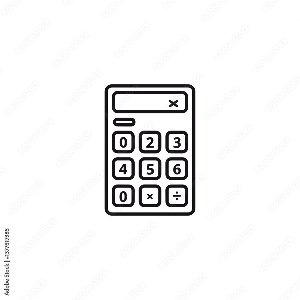 Calculator icon in black and white style for digital use Calculator icon in black and white style for digital use