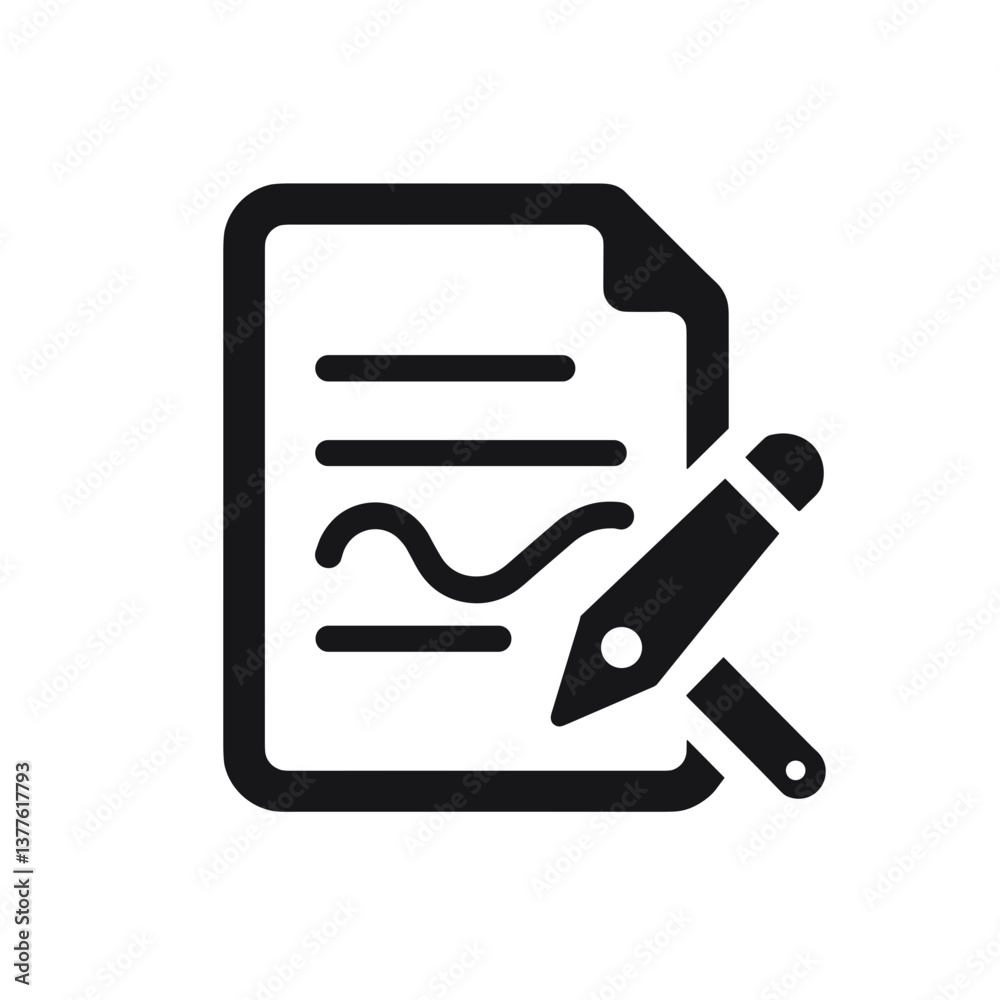 Document icon with pencil illustrating editing actions Document icon with pencil illustrating editing actions